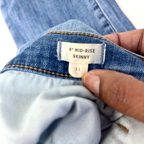 MADEWELL 9” Mid Rise Crop Skinny Jeans in Stinson Wash Size 31 Excellent Cond. - Picture 8 of 13